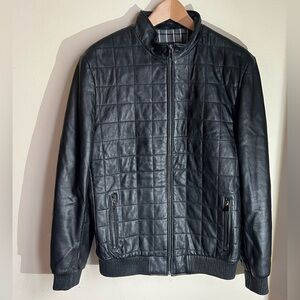GEE RICCI, Men's Black Quilted Leather Jacket